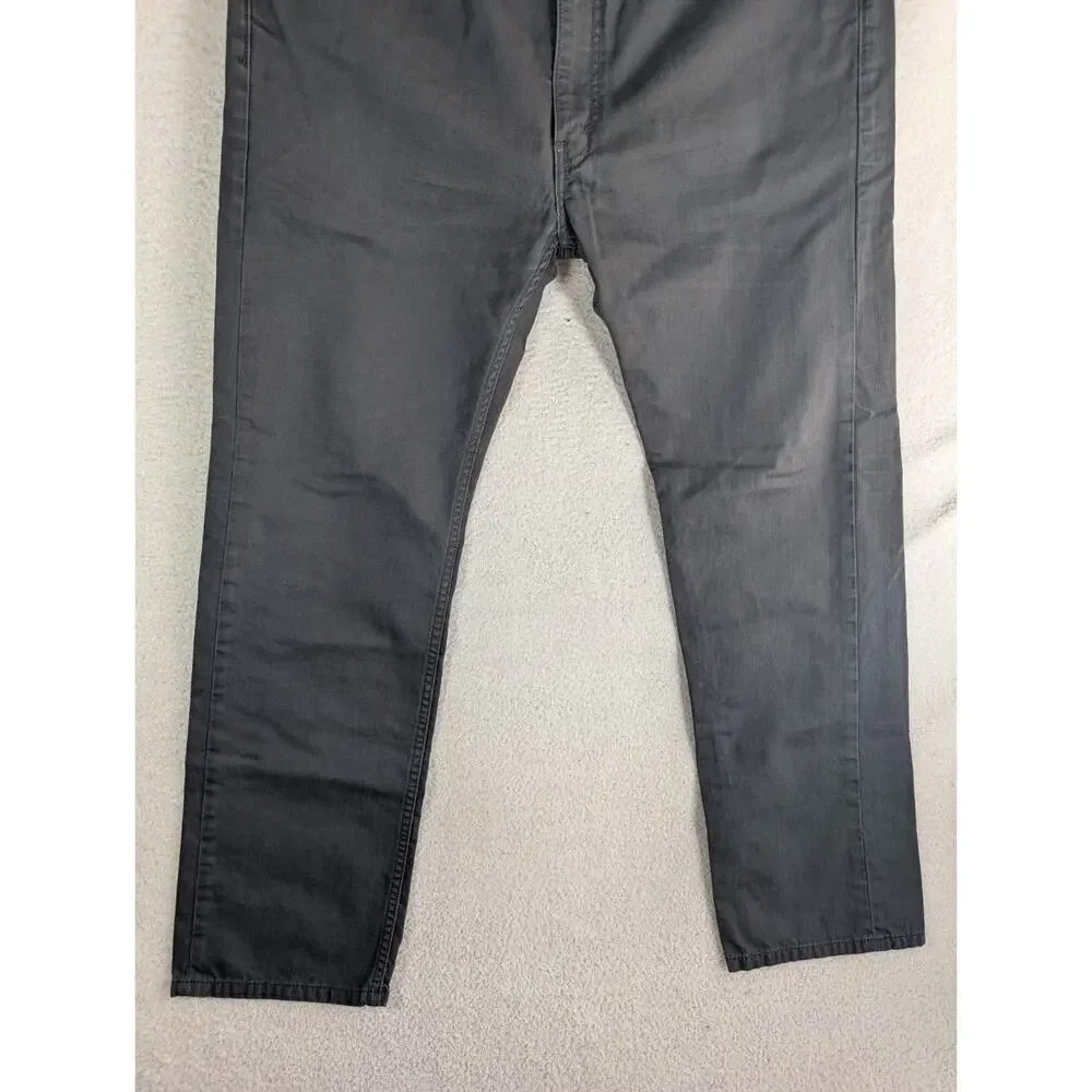 Levis 505 Jeans Mens 38x32 Black Regular Fit Straight Leg Dark Wash Denim Cotton